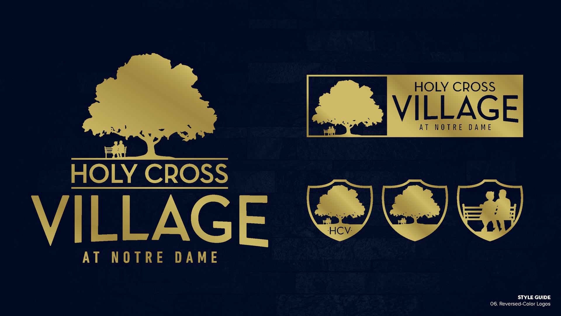 Holy Cross Village's One Color Logo Treatments